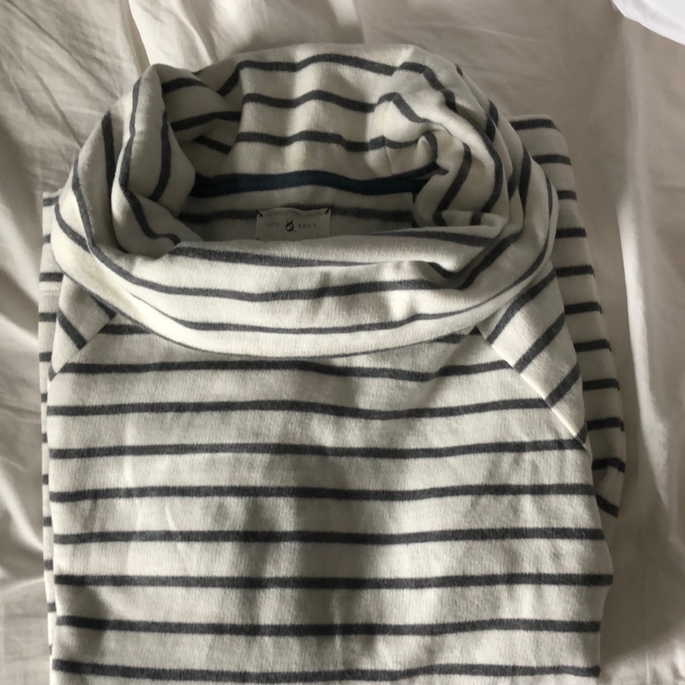 Lou & Grey sweater striped cowl neck
